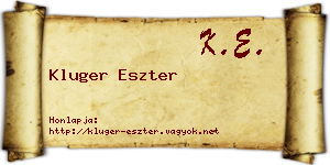 Kluger Eszter névjegykártya